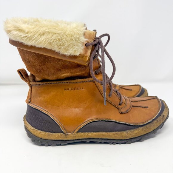 Merrell Tremblant Mid Polar Waterproof Boots Women's 9 Brown 200g Insulated Snow - Picture 1 of 12